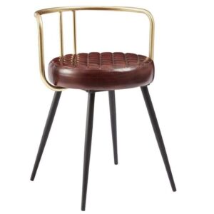 Aulenti Cocktail Low Stools - Claret Red Leather