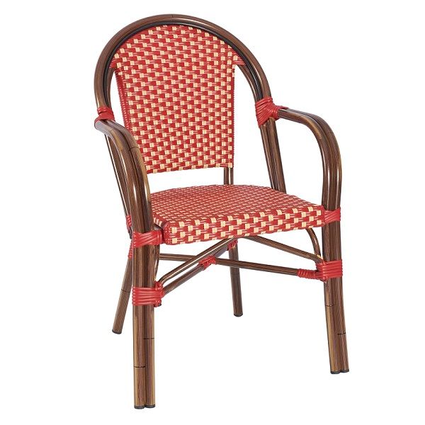 Spanish In/Outdoor Cafe Chairs - Red weave