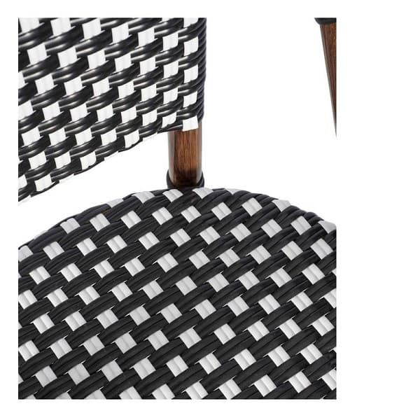 Spanish In/Outdoor Cafe Chairs - Black White Detailed