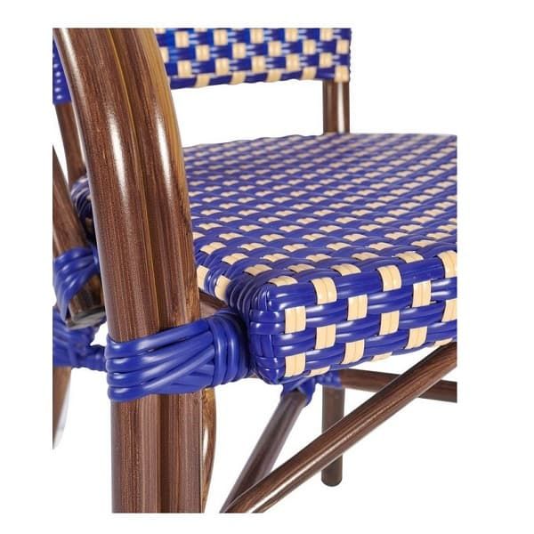 Spanish In/Outdoor Cafe Chairs - Blue Detailed