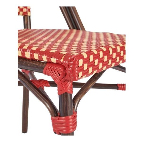 Spanish In/Outdoor Cafe Chairs - Red Detailed
