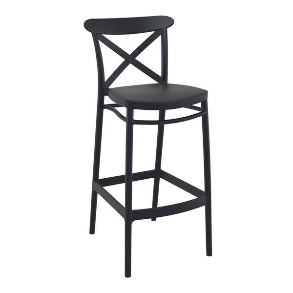 Cross 750mm In / Outdoor Bar Stool - Black
