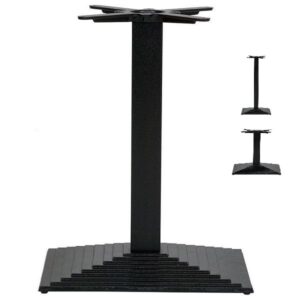 Black table bases with rectangular step design