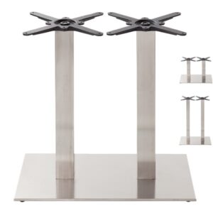 Brushed Steel Twin Pedestal Bases