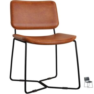 Industrial Coffee Shop Leather Chairs