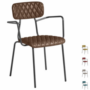 Kara Metal Arm Chairs - Upholstered