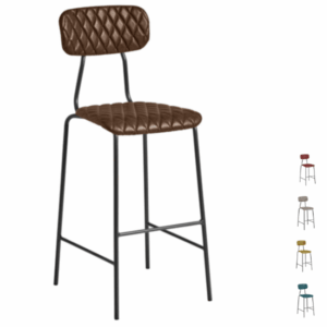 Upholstered Metal Bar Stools with Back - Kara
