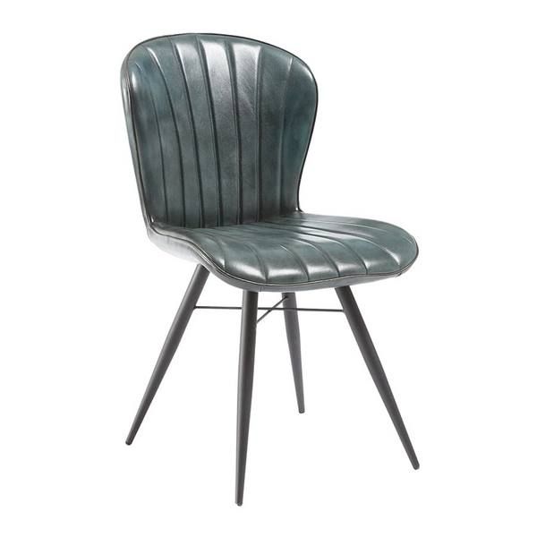 Lena Side Chairs - Genuine Leather -Steel Grey