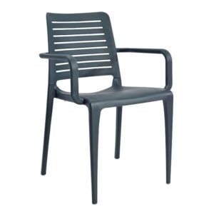 Lisbon Stackable Outdoor Arm Chairs - Anthracite
