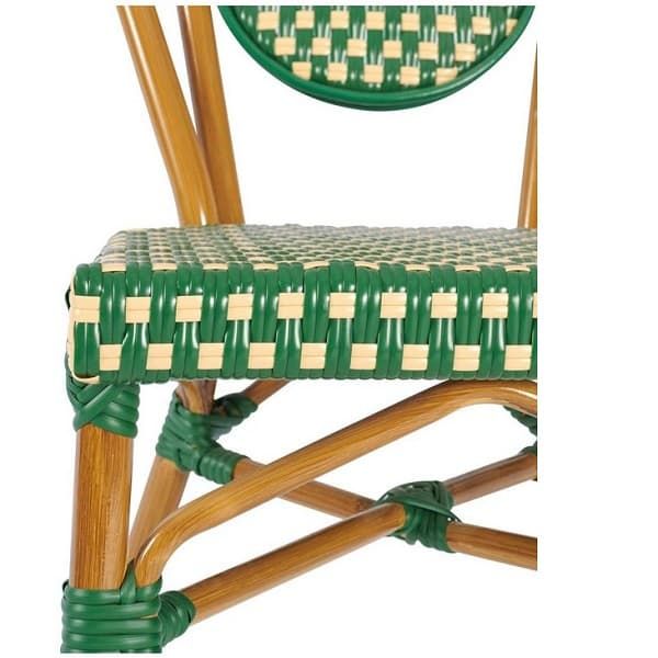 Monaco Outdoor Bistro Chairs - Green Detailed