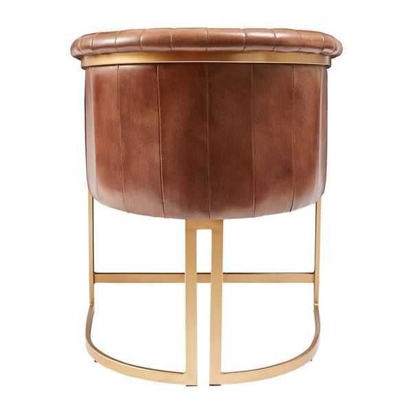 Nolan Tub / Armchairs - Genuine Pecan Brown Leather