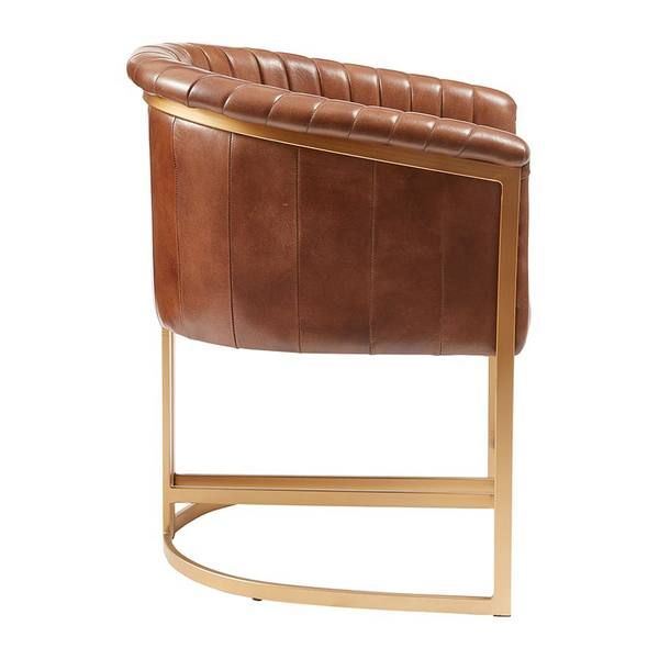 Nolan Tub / Armchairs - Genuine Pecan Brown Leather