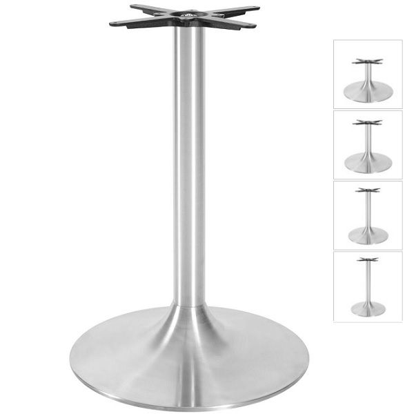 Trumpet Table Bases in Brushed Steel