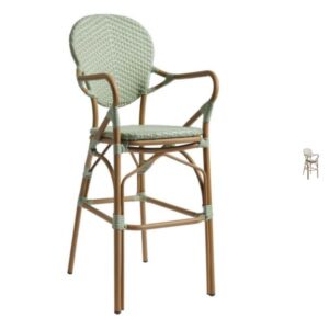 Brittany Outdoor Bar Stools with Arms and Backs