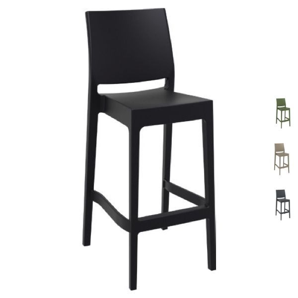 Maya 75 All Weather Stacking High Stools with Back