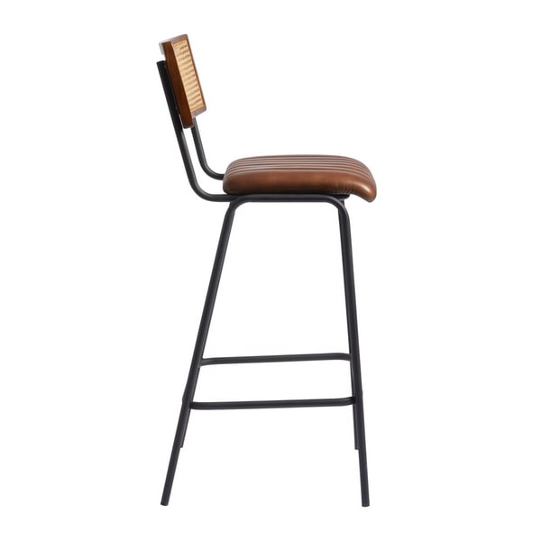 Savanna Bar Stool - Genuine Leather - Side View