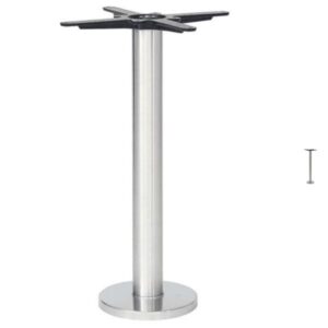 Slim Round Floor Fix Brushed Steel Table Bases