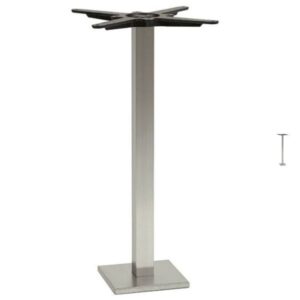 Slim Square Floor Fix Brushed Steel Table Base