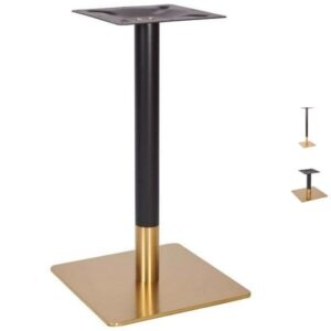 Vintage Brass Small Square Table Base - Black