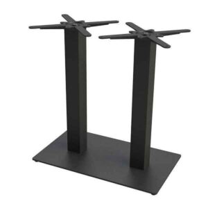 Boston Sleek Double Pedestal Black Table Bases