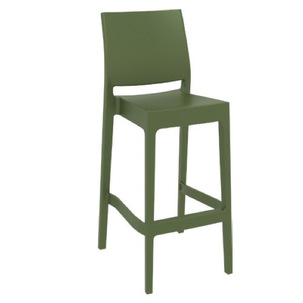 Maya 75 In / Outdoor Stacking High Stools - Olive Green