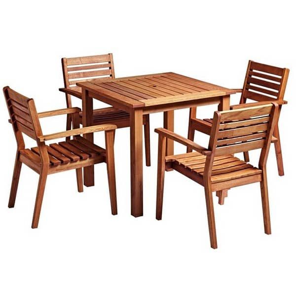 Wooden Square Outdoor Tables & Chairs