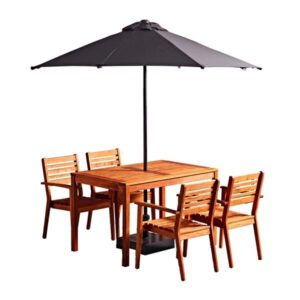 Outdoor Garden Parasol Table and Chairs Set