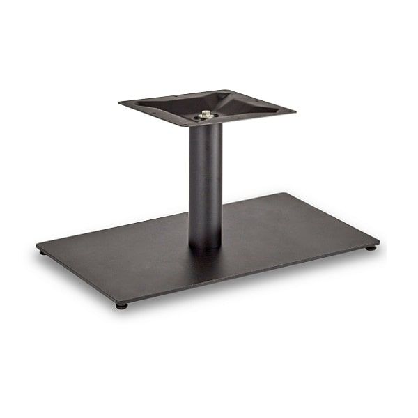 Profile Black Rectangular Table Base Round Column - Coffee Height
