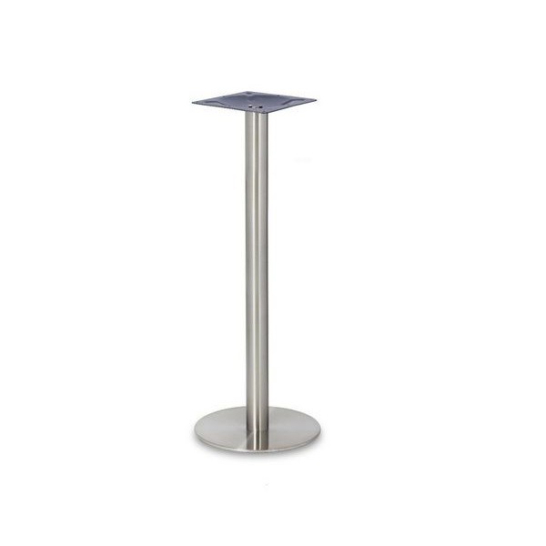 Profile Brushed Steel Table Bases - Small Round - Poseur Height