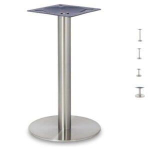 Profile Round Brushed Steel Table Pedestal