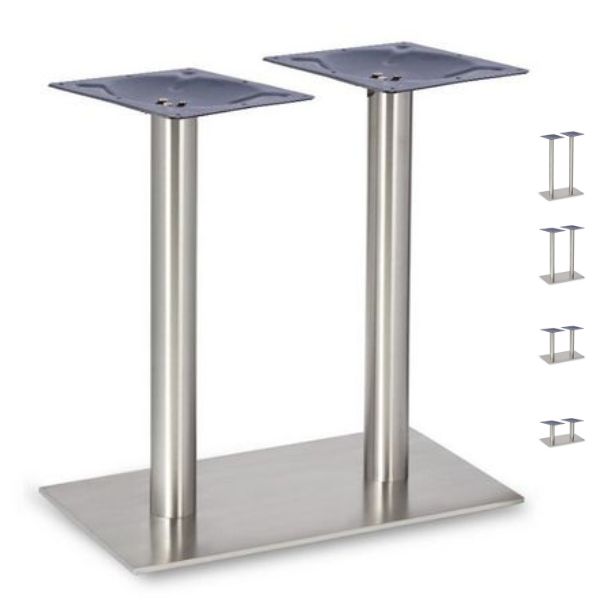 Profile Brushed Steel Table Legs - Twin
