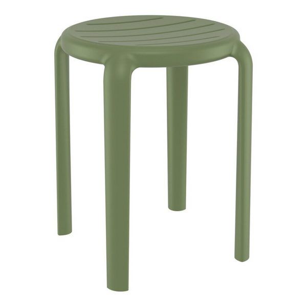 Tom Outdoor Low Bar Stools 450mm - Olive Green