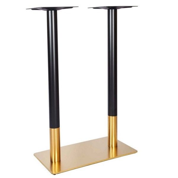 Vintage Brass Twin Pedestal Table Base - Black - Poseur Height