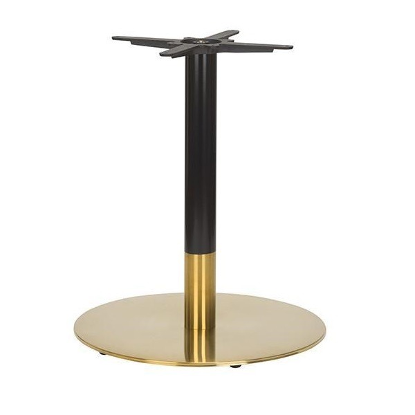 Midas Large Round Table Base - Black/Brass - Dining Height