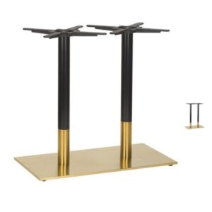 Mayfair Twin Pedestal Rectangular Table Base – Brass / Black