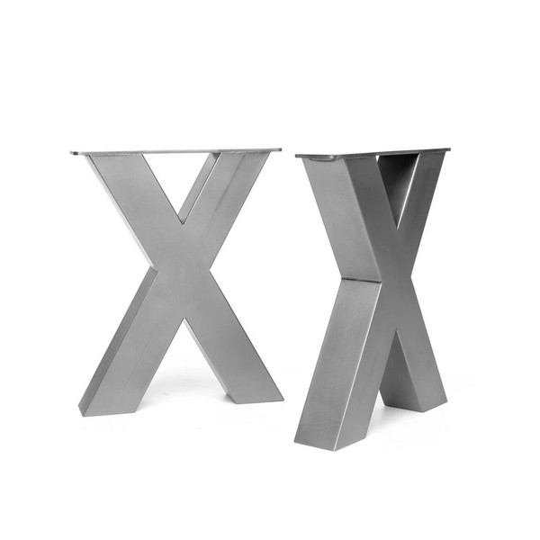 Chunky X-Frame Industrial Legs - 40cm - Clear Coat