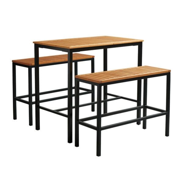 Ice Outdoor Bar Table and Benches Set