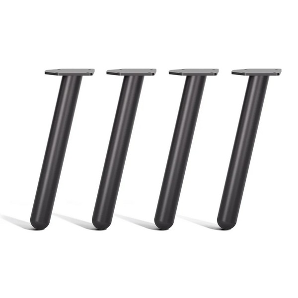 Single Pin Round Legs - 40cm - Black