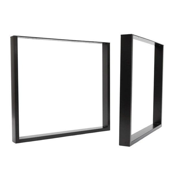Square Industrial Legs - Table Wide - Black