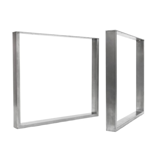 Square Industrial Legs - Table Wide - Raw Steel