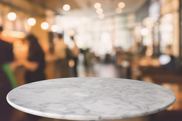 Round Tuff Top Solid Marble top - Detailed