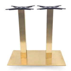 Cava Twin Rectangle Champagne Gold Table Bases