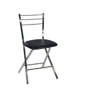 Monaco Folding Chairs - Chrome with Black Seat