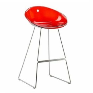 Gliss Italian Breakfast Bar Stools - Transparent Red