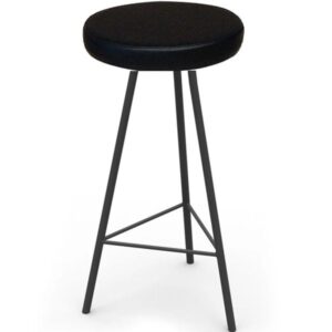 Nordic Breakfast Counter Stools -Black Padded Seat