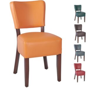 Stylish restaurant dining chairs with options.