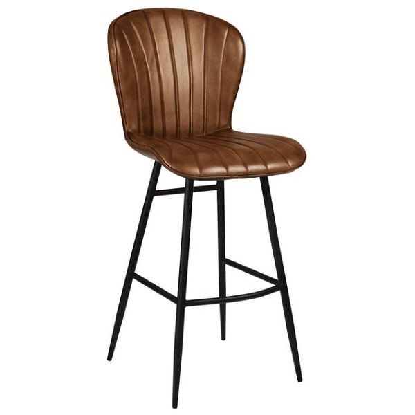 Lars Genuine Leather Bar Stools - Claret