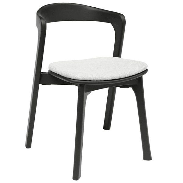 Nina Oak Wooden Stacking Chairs - White Seat
