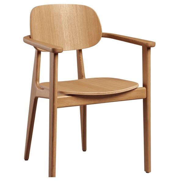 Relish Natural Oak Arm Chairs - Front