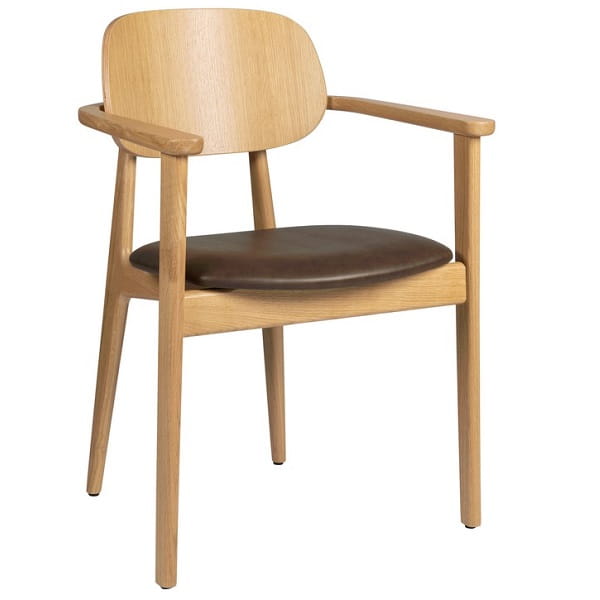 Relish Natural Oak Arm Chairs - Brown Seat
